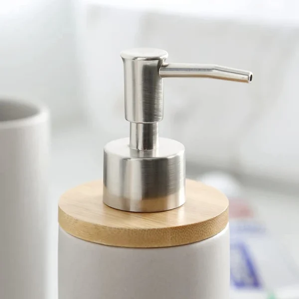 400Ml Ceramic Soap Dispenser, Nordic Style, Lotion Dispenser Soap Dispenser For Kitchen And Bathroom 2