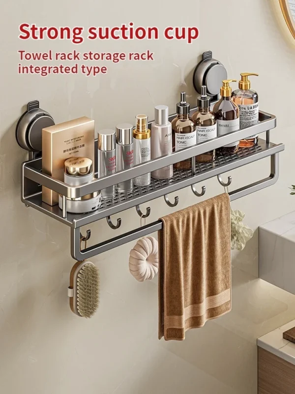 No Drill Bathroom Suction Cup Storage Shelf Storage Shelf Bathroom Perforation-Free Wall Hanging Vanity Toilet Triangle Basket R 2