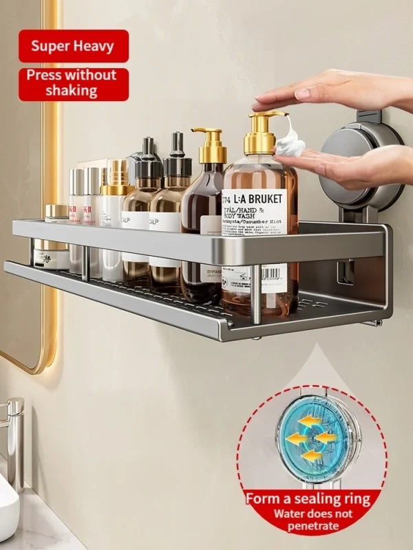 No Drill Bathroom Suction Cup Storage Shelf Storage Shelf Bathroom Perforation-Free Wall Hanging Vanity Toilet Triangle Basket R 3