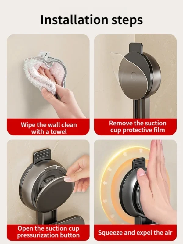 No Drill Bathroom Suction Cup Storage Shelf Storage Shelf Bathroom Perforation-Free Wall Hanging Vanity Toilet Triangle Basket R 5