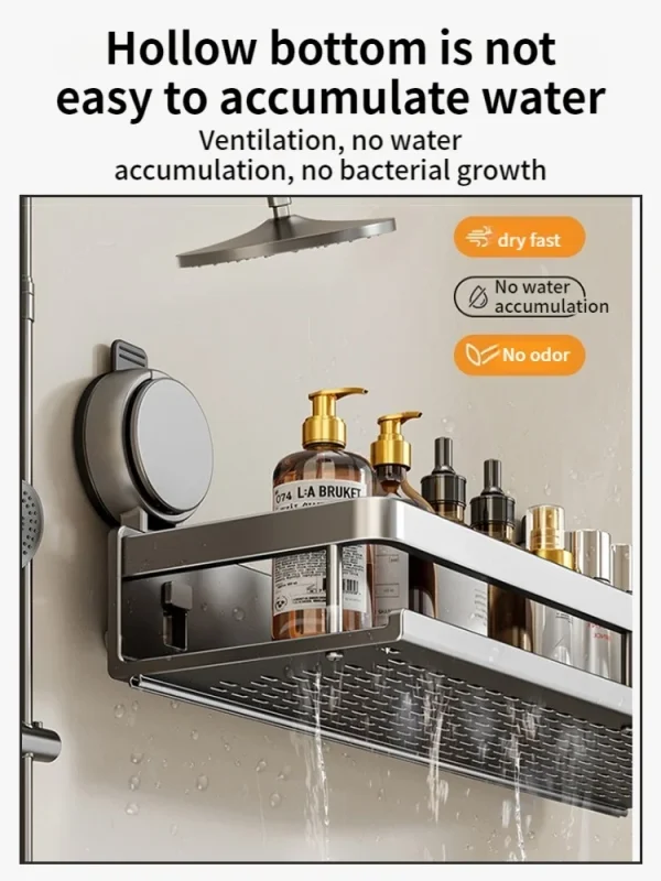 No Drill Bathroom Suction Cup Storage Shelf Storage Shelf Bathroom Perforation-Free Wall Hanging Vanity Toilet Triangle Basket R 6
