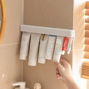 Wall Mount Bathroom LongToothpaste Holder Multifunctional Space-Saving Toothpaste Holder 1