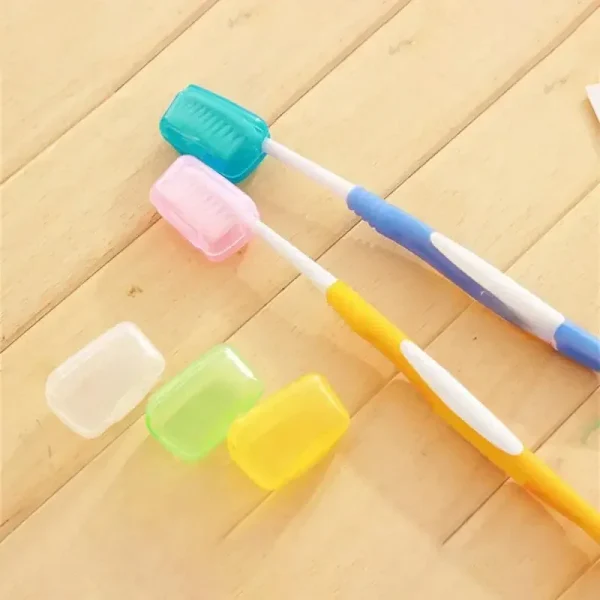 5pcs Case Travel Portable Toothbrush Head Protective Cover bathroom accessories bathroom organizer toothbrush storage 3