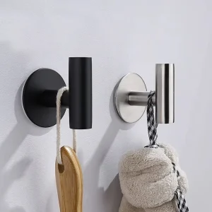 1/2PCS Adhesive Wall Hook Stainless Steel Robe Sticker Hooks Towel Coat Key Pants Hangers Bathroom Kitchen Storage Accessories 1