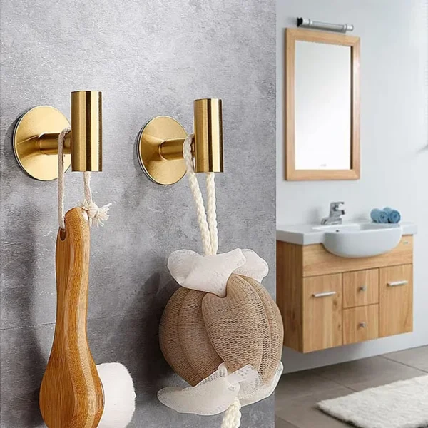 1/2PCS Adhesive Wall Hook Stainless Steel Robe Sticker Hooks Towel Coat Key Pants Hangers Bathroom Kitchen Storage Accessories 5