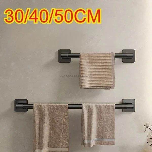 Wall Mounted Towel Rack Bathroom Storage Rack No Drilling Bathroom Horizontal Bar Towel Rack Kitchen Bathroom Accessories 3