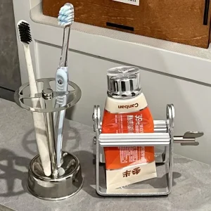 Stainless Steel Toothbrush Stand Toothpaste Holder Home Storage Orgnizer Kitchen Rack Bathroom Accessories Lazy Tube Squeezer 1