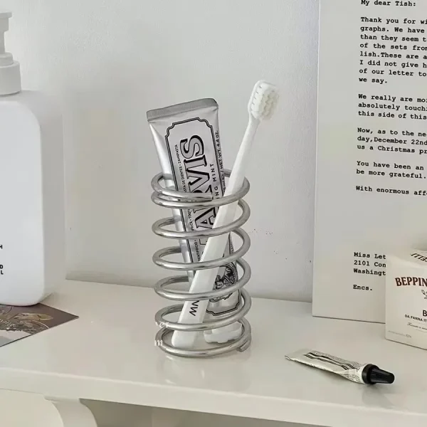 Stainless Steel Toothbrush Stand Toothpaste Holder Home Storage Orgnizer Kitchen Rack Bathroom Accessories Lazy Tube Squeezer 4