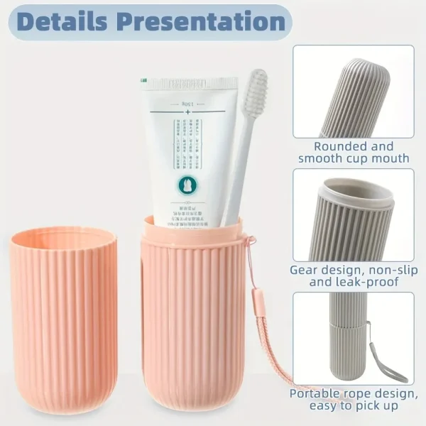 1Pc Portable Toothbrush Cup Bathroom Toothpaste Holder Storage Case Box Organizer Travel Toiletries Storage Cup New Creative 3