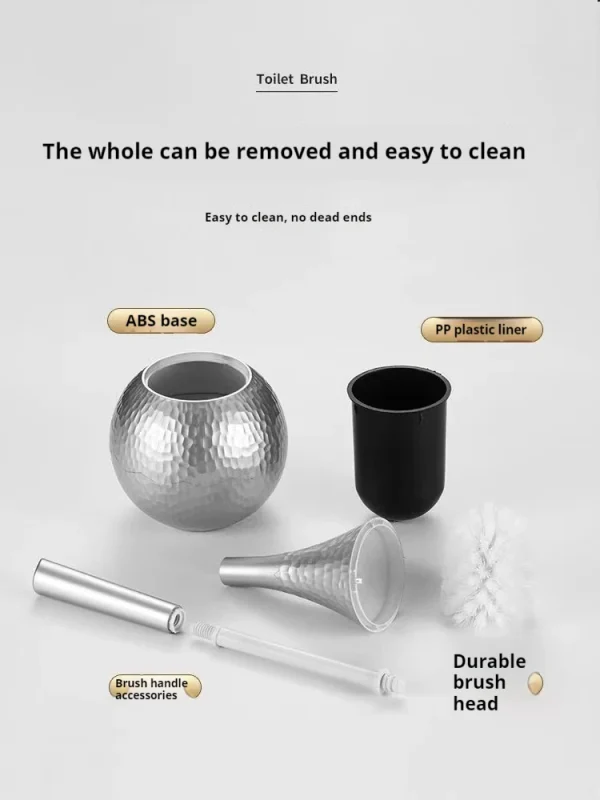 Luxury Gold Toilet Brush Set Replaceable Nylon Soft Bristle Brush Long Handle For WC Bathroom Accessories Cleaning Tools 5