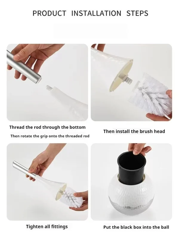 Luxury Gold Toilet Brush Set Replaceable Nylon Soft Bristle Brush Long Handle For WC Bathroom Accessories Cleaning Tools 6