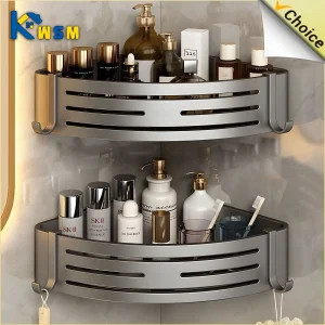 Aluminum Alloy Bathroom Shelves  Punch-free Thickened Tripod Wall-mounted Corner Shelf Bathroom  Accessories Shower Organizer 1