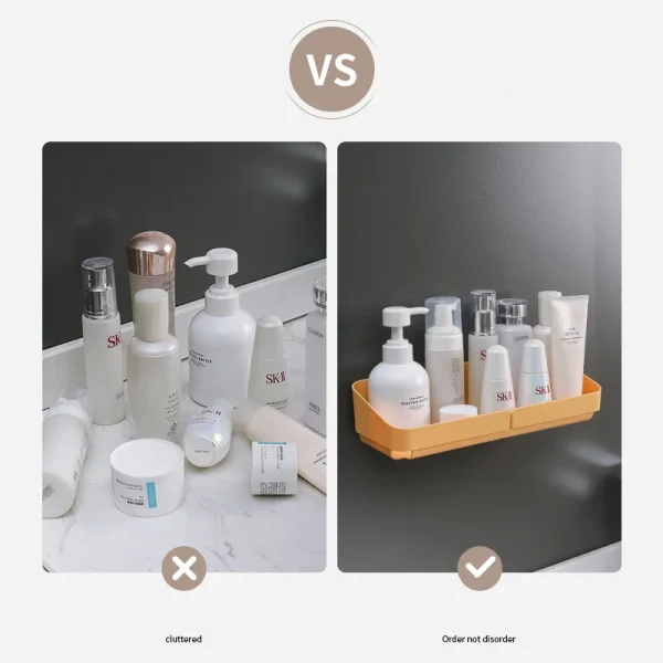 Self Adhesive Bathroom Shelves Wall Mounted Storage Rack Box Toilet Washstand Punch Free Shampoo Holder Bathroom Accessories 4