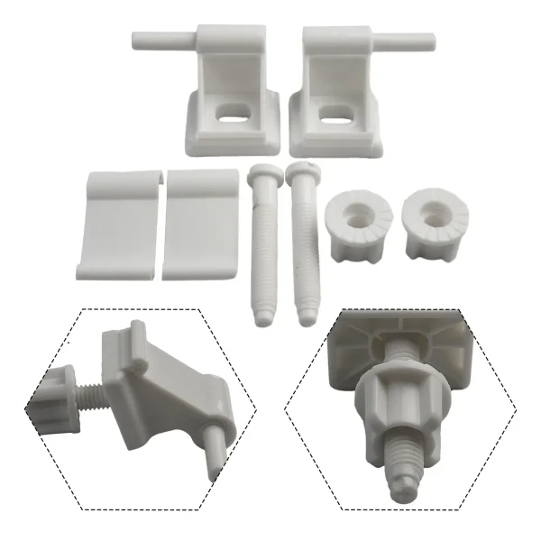 Plastic Toilet S-Eat Hinge Replace Kit Toilet Seat Accessories Fixing Screws Nuts Toilet Cover Screws Bathroom Hardware 4