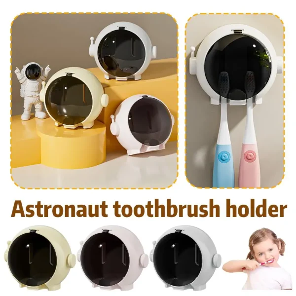 Bathroom Toothbrush Organizes Easy Installation Creative Astronaut Designs Toothbrush Holders For Household Bathroom Ornament 2