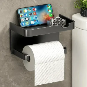 2024 New Plastic Steel Toilet Paper Holder Bathroom Wall Mount WC Paper Phone Holder Shelf Towel Roll shelf Accessories 1