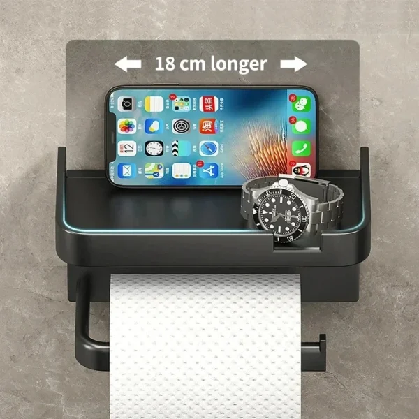 2024 New Plastic Steel Toilet Paper Holder Bathroom Wall Mount WC Paper Phone Holder Shelf Towel Roll shelf Accessories 2