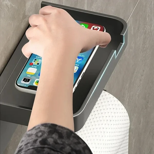 2024 New Plastic Steel Toilet Paper Holder Bathroom Wall Mount WC Paper Phone Holder Shelf Towel Roll shelf Accessories 3