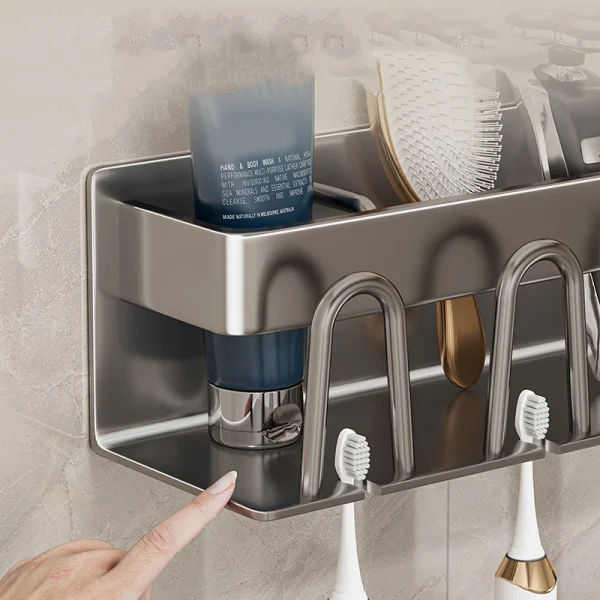 Toothbrush Stand Rack Organizer Electric Toothbrush Wall-Mounted Holder No Drilling Space Saving Bathroom Accessories 6