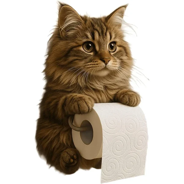 Cute 3D Cat Toilet  Paper Holder Wall-mounted Resin Cat Roll Paper Rack Bathroom Accessories 3