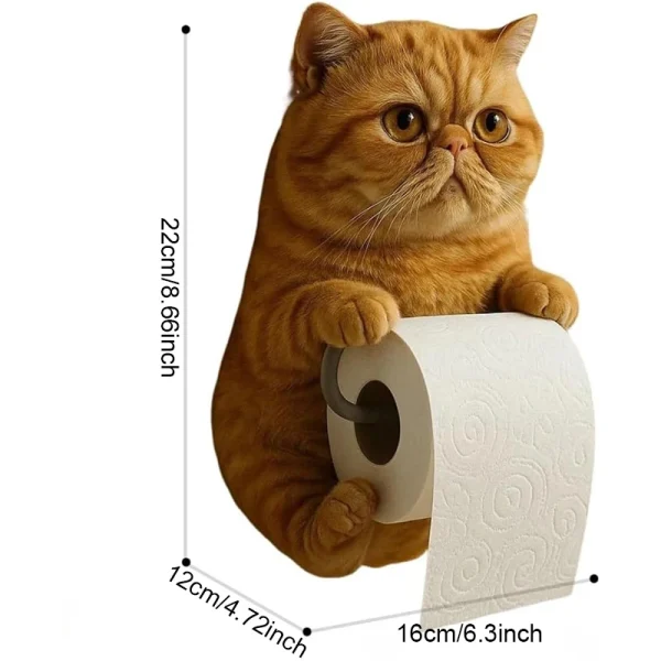 Cute 3D Cat Toilet  Paper Holder Wall-mounted Resin Cat Roll Paper Rack Bathroom Accessories 6