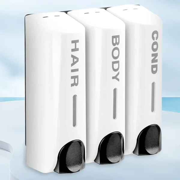 Triple 350ml Shower Bath Shampoo Dispenser Multi-Purpose Wall-Mount Heat-Resistant Large Capacity for Bathroom Accessories 4