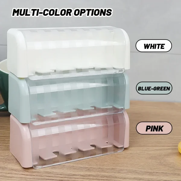 5 Holes Toothbrush Holder with Cover Punch-free Dustproof Toothbrush Storage Racks Wall-mounted Home Bathroom Storage Supplies 5