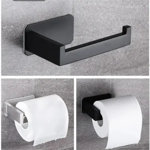 High Quality 304 Stainless Steel Roll Paper Holder Nail-free Toilet Tissue Kitchen Towel Roll Dispenser Bathroom Accessories 1