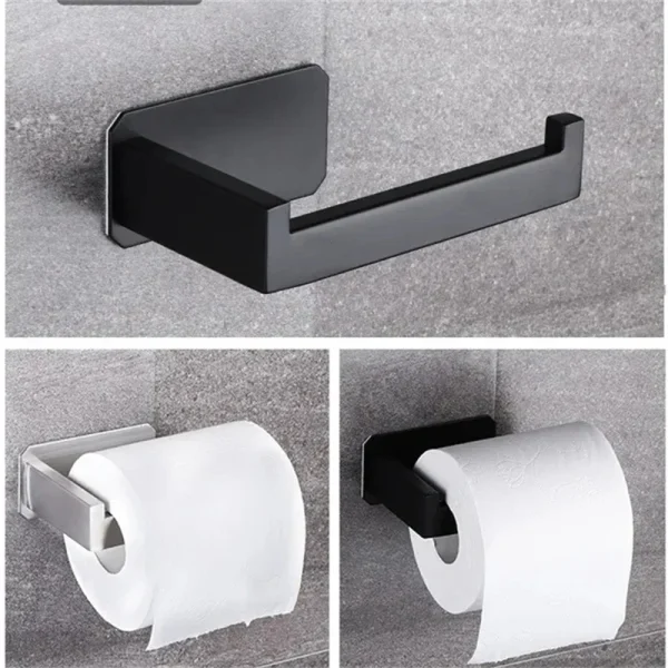 High Quality 304 Stainless Steel Roll Paper Holder Nail-free Toilet Tissue Kitchen Towel Roll Dispenser Bathroom Accessories 1