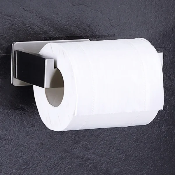 High Quality 304 Stainless Steel Roll Paper Holder Nail-free Toilet Tissue Kitchen Towel Roll Dispenser Bathroom Accessories 3
