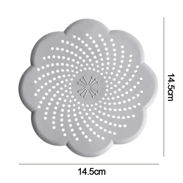 Flower Shape Silicone Floor Drain Cover Mesh Sink Strainer Anti-blocking Hair Clean Up Waste Catcher Kitchen Bathroom Accessory 5