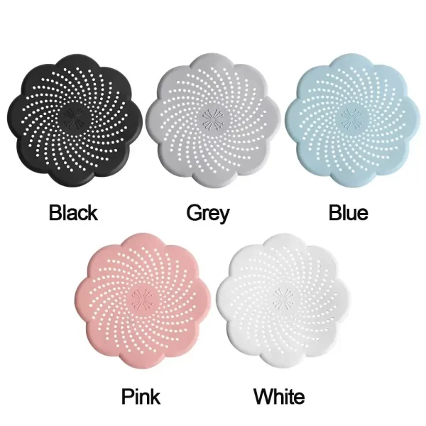 Flower Shape Silicone Floor Drain Cover Mesh Sink Strainer Anti-blocking Hair Clean Up Waste Catcher Kitchen Bathroom Accessory 6