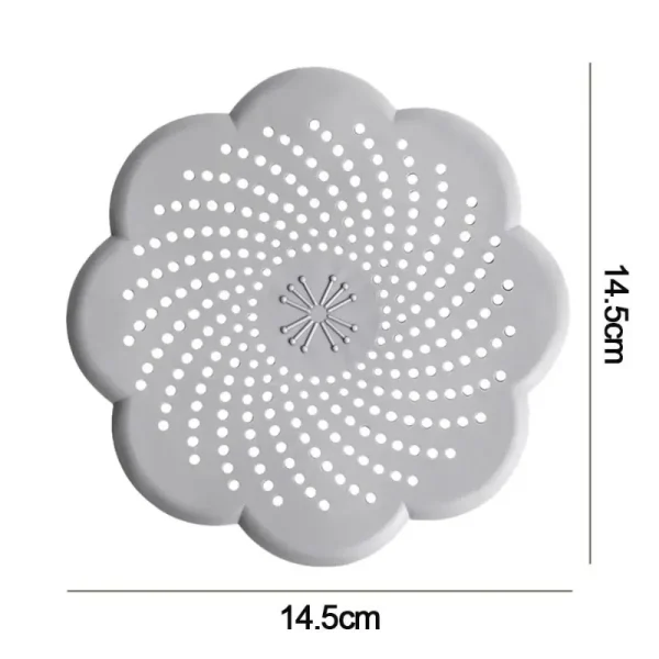 Flower Shape Silicone Floor Drain Cover Mesh Sink Strainer Anti-blocking Hair Clean Up Waste Catcher Kitchen Bathroom Accessory 3