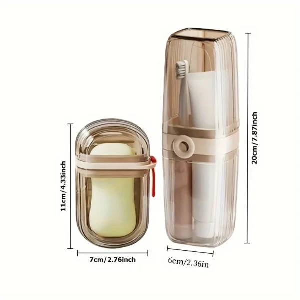 1 set of portable travel soap box and toothbrush holder set - durable plastic, perfect for camping, bathroom accessories 3