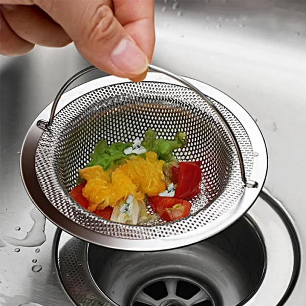 Kitchen Sink Filter Stainless Steel Mesh Sink Strainer Filter Bathroom Drain Hole Filter Kitchen Floor Drain With Handle 1
