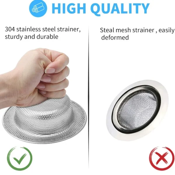 Kitchen Sink Filter Stainless Steel Mesh Sink Strainer Filter Bathroom Drain Hole Filter Kitchen Floor Drain With Handle 4