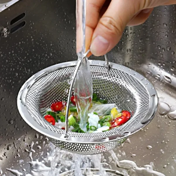 Kitchen Sink Filter Stainless Steel Mesh Sink Strainer Filter Bathroom Drain Hole Filter Kitchen Floor Drain With Handle 5