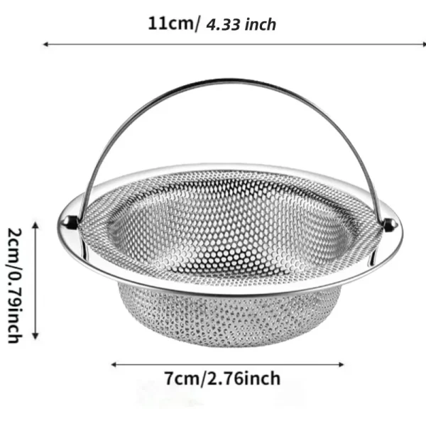 Kitchen Sink Filter Stainless Steel Mesh Sink Strainer Filter Bathroom Drain Hole Filter Kitchen Floor Drain With Handle 6