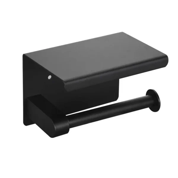 Aluminum Alloy Toilet Paper Holder Shelf With Tray Bathroom Accessories Kitchen Wall Hanging Punch-Free Toilet Paper Roll Holder 2