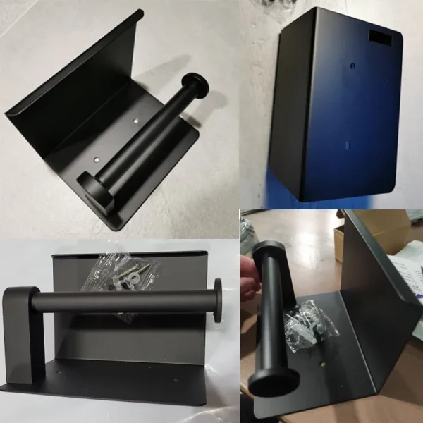 Aluminum Alloy Toilet Paper Holder Shelf With Tray Bathroom Accessories Kitchen Wall Hanging Punch-Free Toilet Paper Roll Holder 3