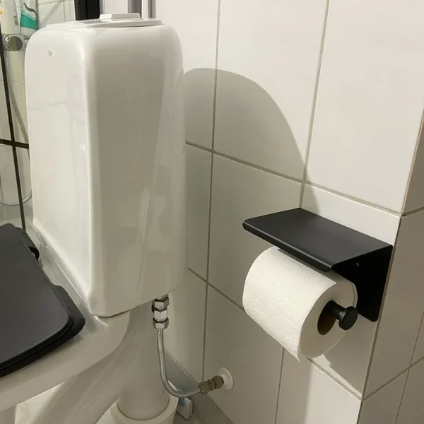 Aluminum Alloy Toilet Paper Holder Shelf With Tray Bathroom Accessories Kitchen Wall Hanging Punch-Free Toilet Paper Roll Holder 4