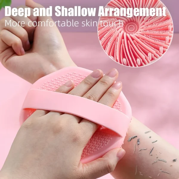 1pc Soft Silicone Exfoliating Brush Cleanser Manual Body Cleansing Scrubber Shower Gentle Massage Bath Brush Bathroom Accessorie 2