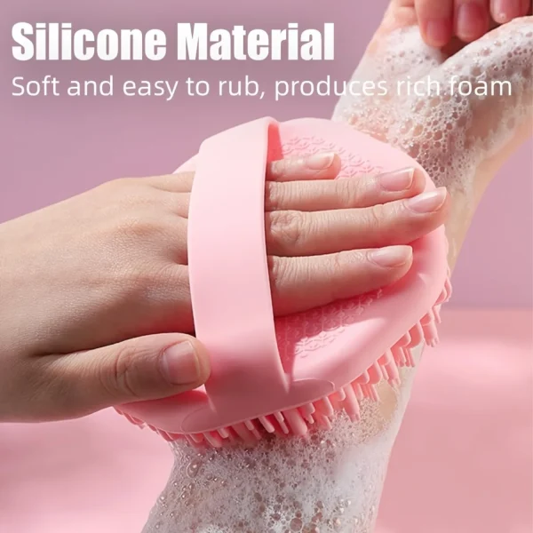 1pc Soft Silicone Exfoliating Brush Cleanser Manual Body Cleansing Scrubber Shower Gentle Massage Bath Brush Bathroom Accessorie 3