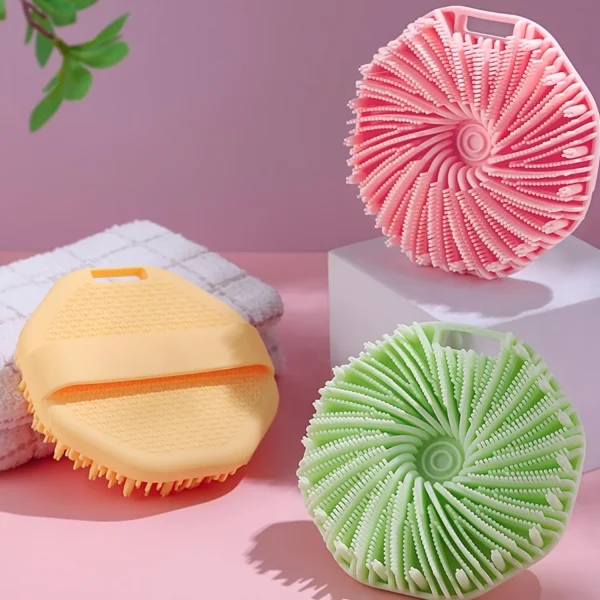 1pc Soft Silicone Exfoliating Brush Cleanser Manual Body Cleansing Scrubber Shower Gentle Massage Bath Brush Bathroom Accessorie 4