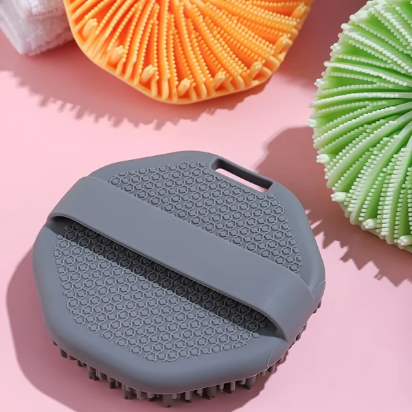 1pc Soft Silicone Exfoliating Brush Cleanser Manual Body Cleansing Scrubber Shower Gentle Massage Bath Brush Bathroom Accessorie 5