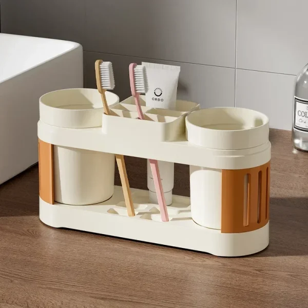 New Bathroom Toothbrush Toothpaste Shelf Simple Advanced All-in-one Toothbrush Mouthwash Cup Bathroom Wash Set Cup Holder 2