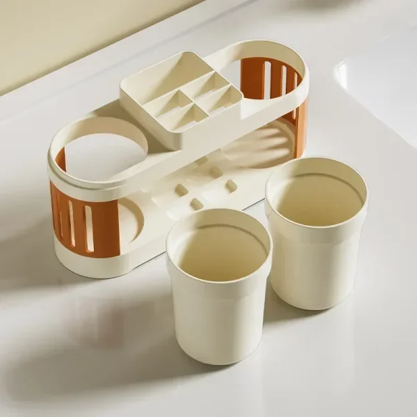 New Bathroom Toothbrush Toothpaste Shelf Simple Advanced All-in-one Toothbrush Mouthwash Cup Bathroom Wash Set Cup Holder 5