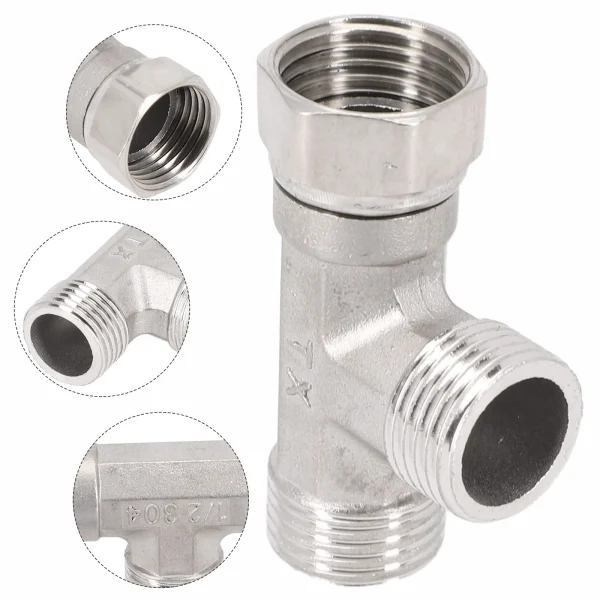1pc T-Adapter Interface For Diverter Bath Toilet/Bidet Sprayer Shower Head/G1/2 Bathroom Accessories 3 Ways Valve T Adapter 4