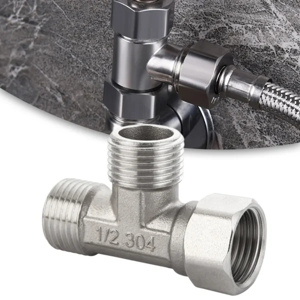 1pc T-Adapter Interface For Diverter Bath Toilet/Bidet Sprayer Shower Head/G1/2 Bathroom Accessories 3 Ways Valve T Adapter 6