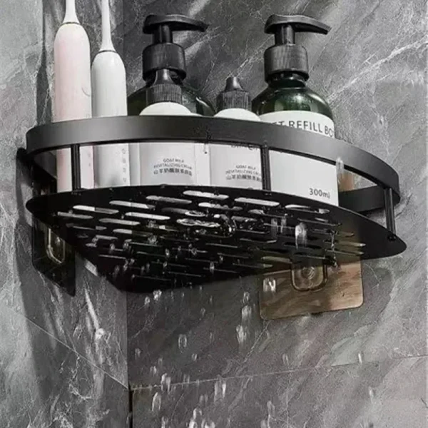Bathroom Shelf Aluminum Alloy Shampoo Rack Makeup Storage Organizer Shower Shelf Bathroom Accessories No Drill Wall Corner Shelf 4